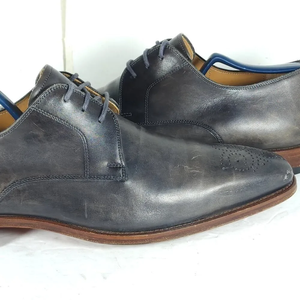 Magnanni Men's Gerardo US10M brown Leather Medallion Toe Oxfords Derby Shoes
